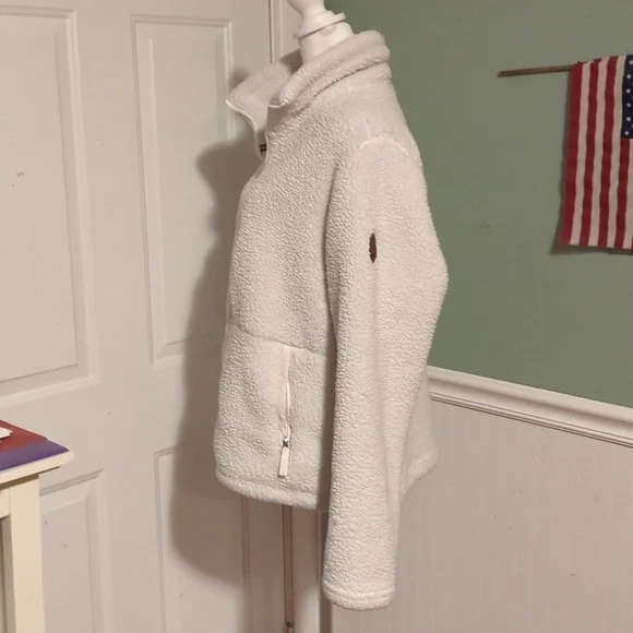 Free country Women's Large Fleece Zip Up Jacket Winter White Warm - Picture 8 of 12